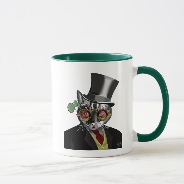 Caneca Gato Vapor - Chapéu Superior e óculos amarelos ver (Direita)
