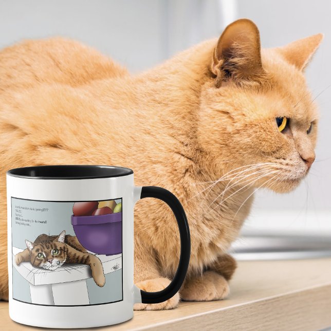 Caneca Gatos Atraentes Laranja Tabby Tratam de Comédia na (Criador carregado)