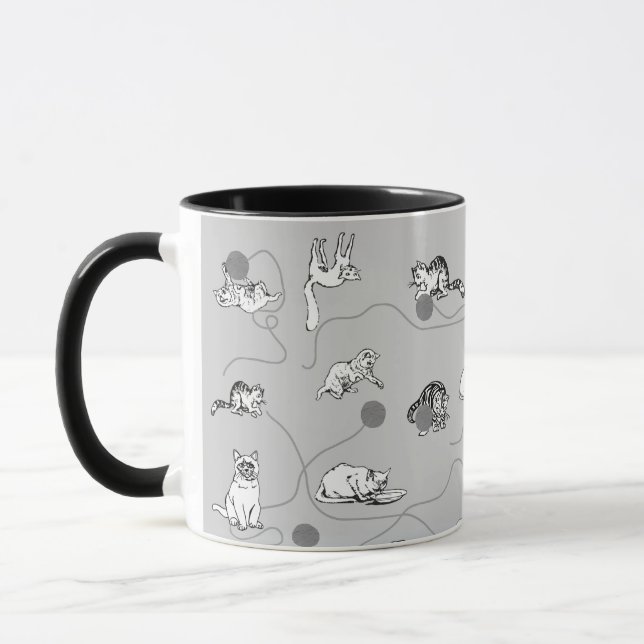 Caneca Gatos Bonitos Brincando E Sendo Um Padrão Malvado (Esquerda)