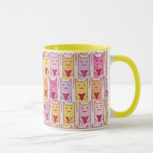 Caneca Gatos bonitos com corações Loving