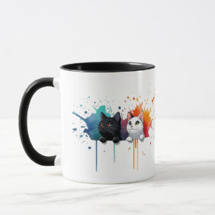 Caneca Gatos Color Splash