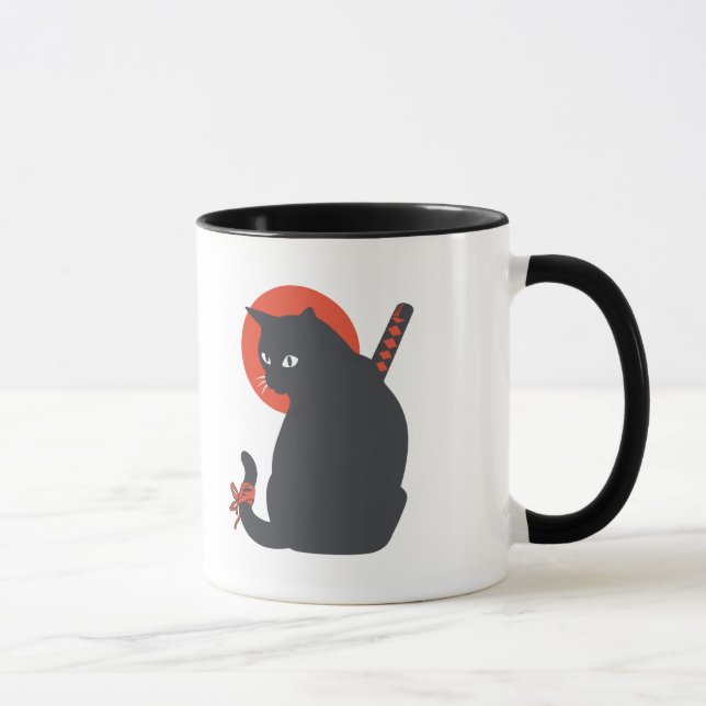 Caneca Gatos como Guerreiro Samurai - Escolher cor de fun (Direita)