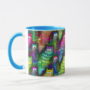 Caneca Gatos de Arte Gráfico Bobo Presente Colorido Café