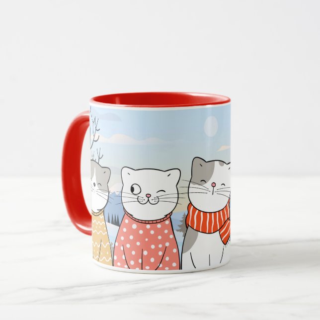 Caneca Gatos de inverno (Frente Esquerda)