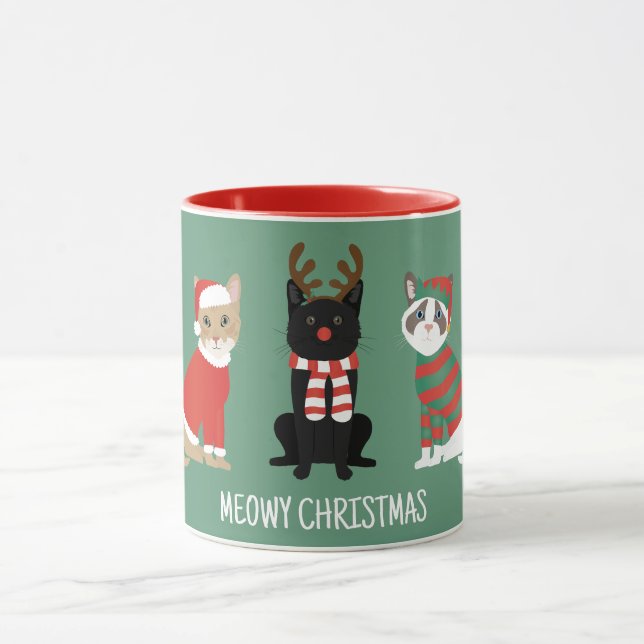 Caneca Gatos de Natal (Centro)