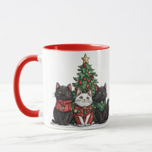 Caneca Gatos de Natal Adoráveis