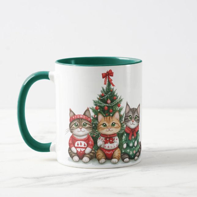 Caneca Gatos de Natal bonitos (Esquerda)