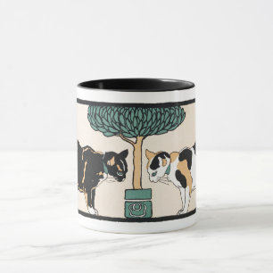 Caneca Gatos debaixo de uma árvore