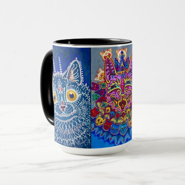 Caneca Gatos Decorativos de Louis Wain (Frente Esquerda)