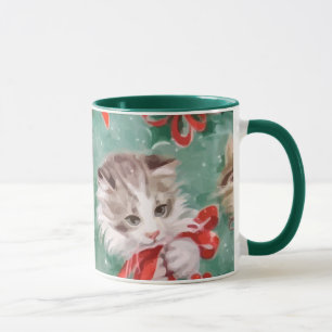 Caneca Gatos do natal vintage