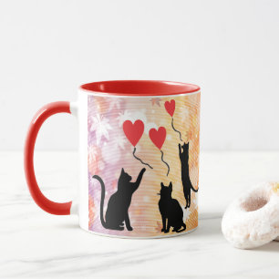 Caneca Gatos E Balões