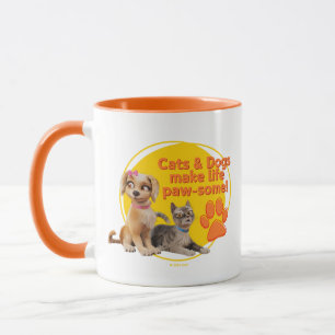 Caneca Gatos e Cachorros Fazem Vida Paw-some!