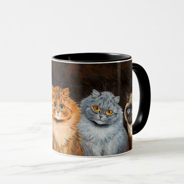 Caneca Gatos em pintura em linha por Louis Wain (Frente Esquerda)