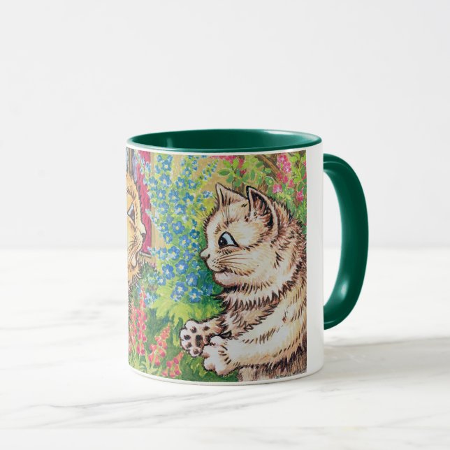 Caneca Gatos em um Jardim, Louis Wain (Frente Esquerda)