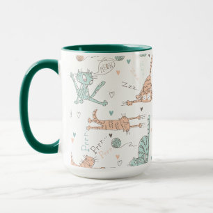 Caneca Gatos Engraçados em Estilo Bonito