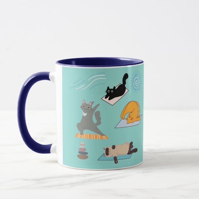 Caneca Gatos Engraçados no Yoga (Esquerda)