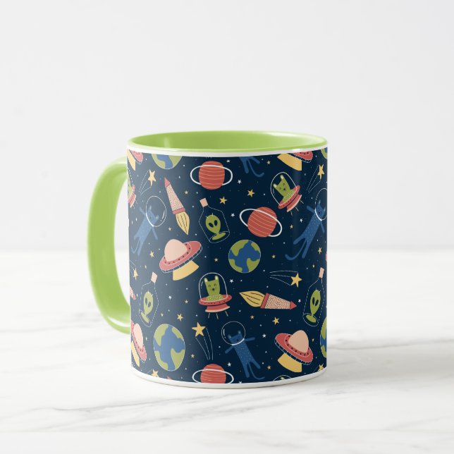 Caneca Gatos espaciais (Frente Esquerda)