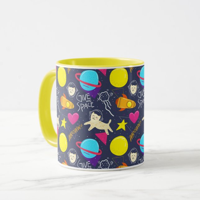 Caneca Gatos Espaciais Cons (Frente Esquerda)