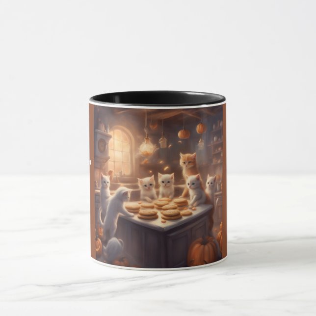 Caneca Gatos Fofos Assam Biscoitos no Halloween (Centro)
