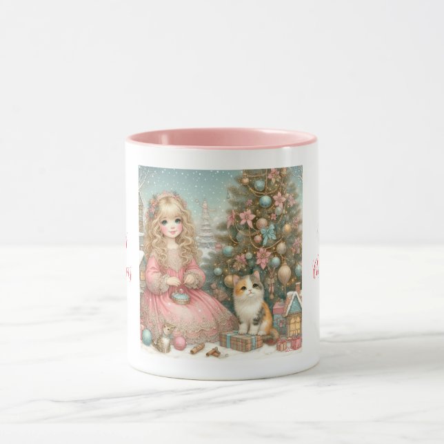 Caneca Gatos fofos de Natal (Centro)