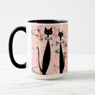 Caneca Gatos legal modernos do MCM do meio século atômi