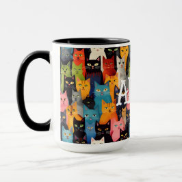 Caneca Gatos Monogramas
