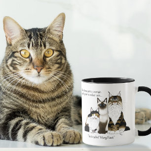 Caneca Gatos Muitas Peças Azul Engraçado