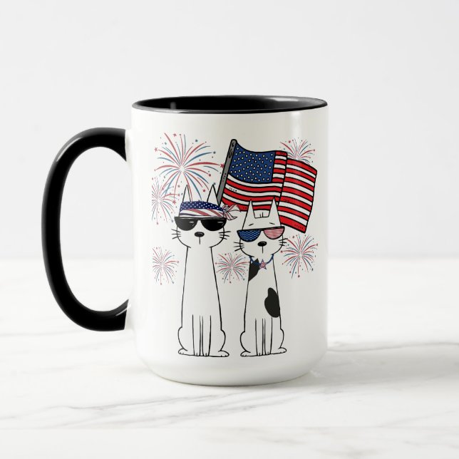 Caneca Gatos Patrióticos Legais (Esquerda)