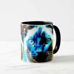 Caneca Gatos Siameses Arte Única