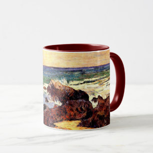 Caneca Gauguin - Rochas e Mar, 1886, pintura