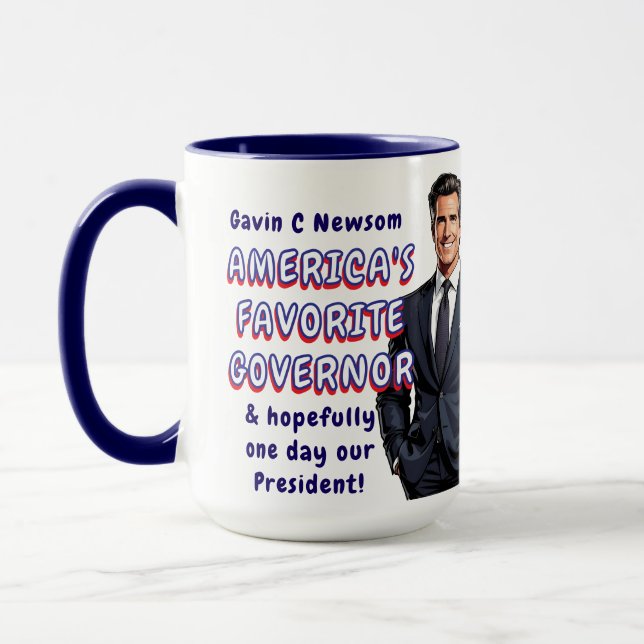 Caneca Gavin C Newsom | O Governador Favorito da América (Esquerda)