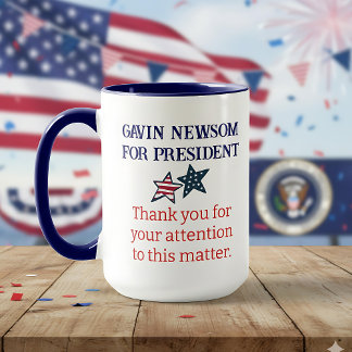 Caneca Gavin Newsom para Presidente | Obrigado por seu 