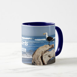 Caneca Gaviota frente al mar