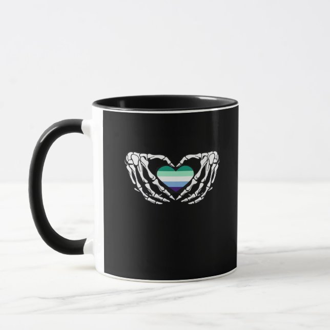 Caneca Gay Male Pride Skeleton Halloween Mlm Gótico C (Esquerda)