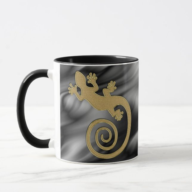 Caneca Gecko ouro | 2x | ondas negras (Esquerda)
