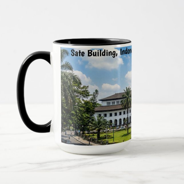 Caneca Gedung Sate Bandung Indonésia Patrimônio  (Esquerda)