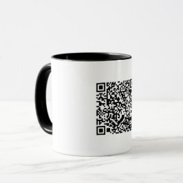 Caneca Geek Abstrato de código QR personalizável preto e 