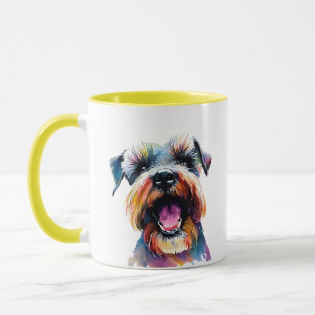 Caneca Gelado Schnauzer - Design Colorido De Cachorro (Esquerda)