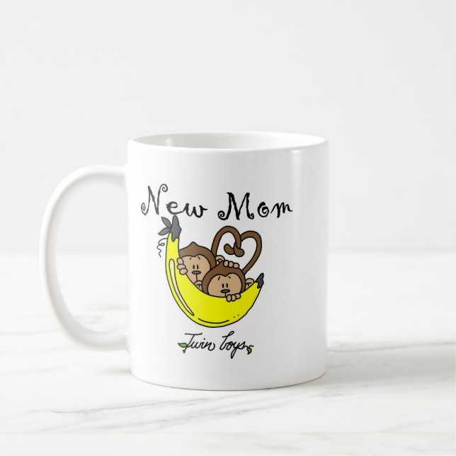 Caneca Gêmeos Novos Camisetas e presentes da mãe (Esquerda)