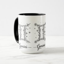 Gêmeos O Símbolo Zodíaco Floral Botânico Gêmeo