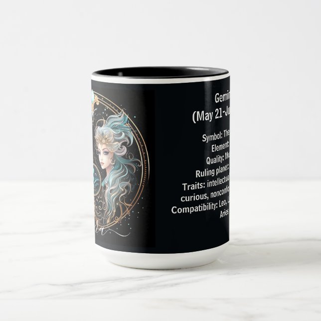 Caneca Gemini Zodiac Art for May 21–June 20  (Centro)