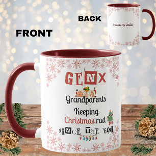 Caneca Gen X Avós que mantêm o Xmas rad desde os anos 60