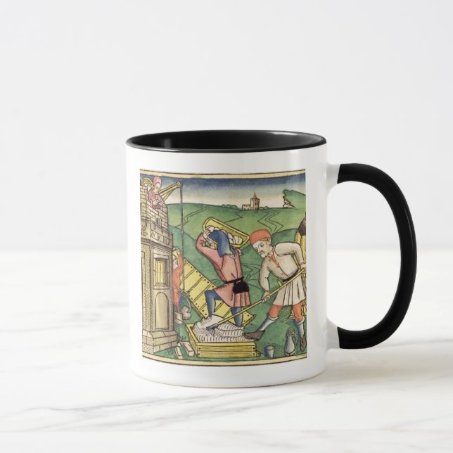 Caneca Génese 11 1-9 que constroem a torre de Babel, de t (Direita)