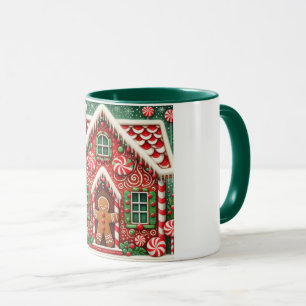 Caneca Gengibre branco, homem e casa