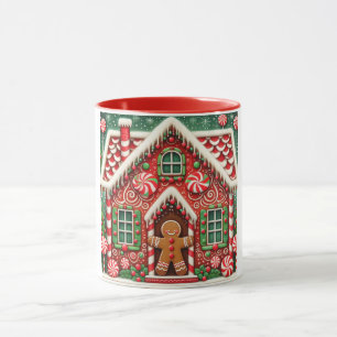 Caneca Gengibre branco, homem e casa
