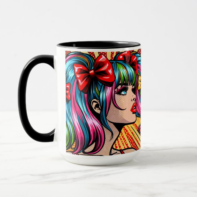 Caneca Gente de banda desenhada de Pop bonito com Arcos (Esquerda)