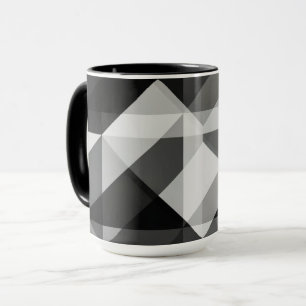 Caneca Geo de Bloco de Cores Formas de Arte Mug a Preto e