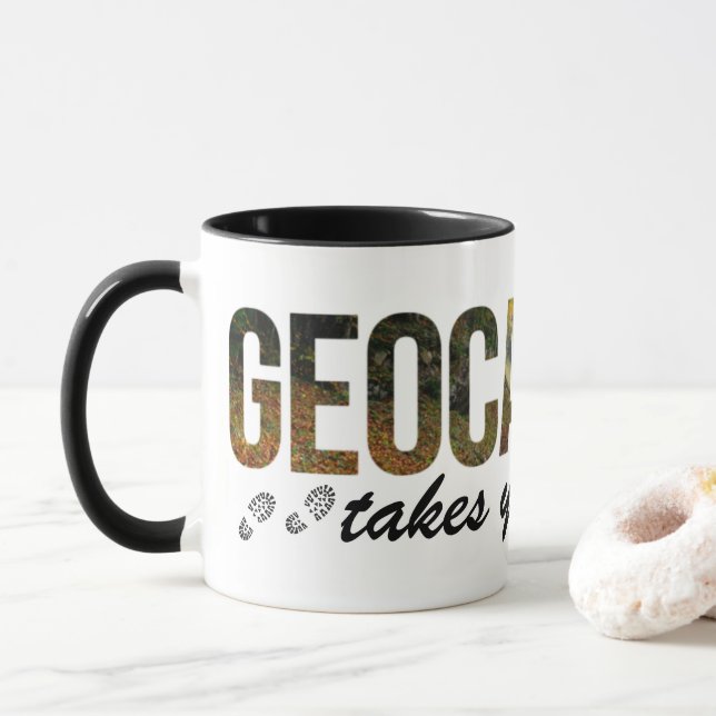 Caneca Geocaching Leva Lugares Geocacher Gift Mug (Com Donut)