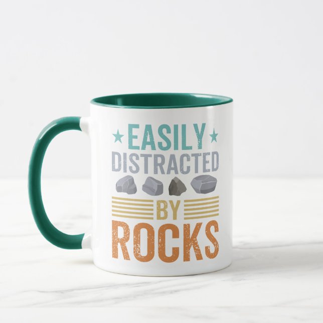 Caneca Geology Gift. Facilmente distraído pelo Rocks Rock (Esquerda)