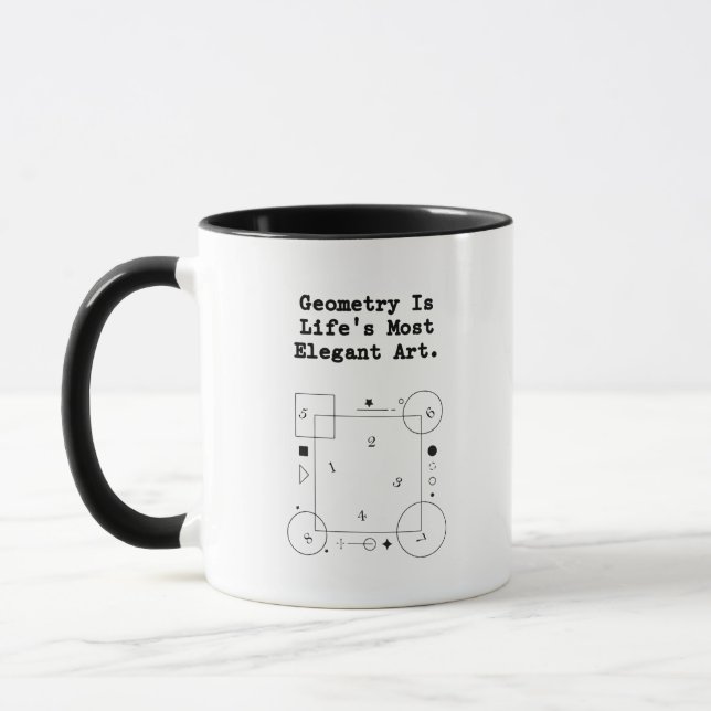 Caneca Geometria Arte Elegante da Vida | Beleza Matemátic (Esquerda)